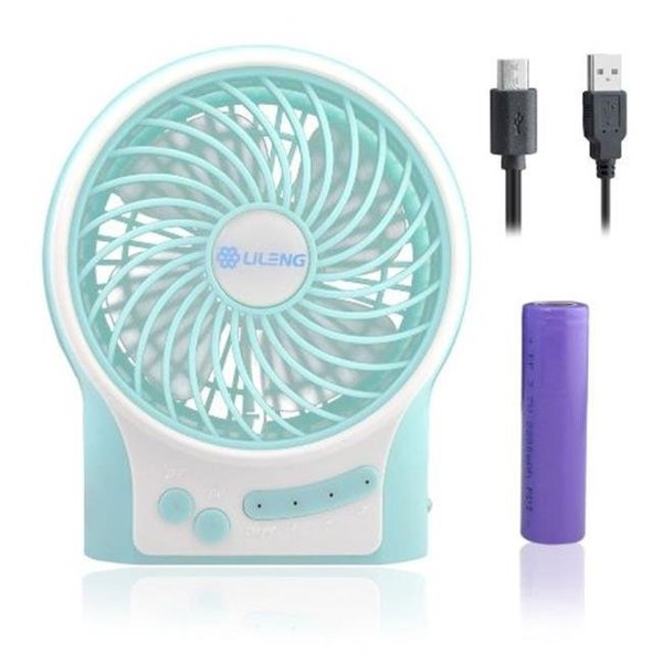 Ikkegol IKKEGOL 30354LG Mini Portable Wireless Rechargeable Super Strong Wind Desk Fan; Light Green 30354LG